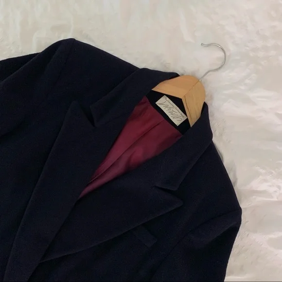 100% Cashmere Navy Blazer Jacket Vintage Stunning! - Picture 10 of 17
